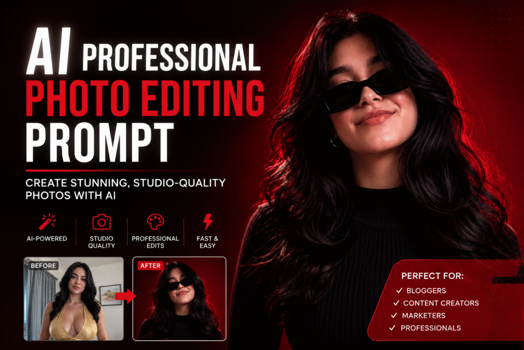 AI Professional Photo Editing Prompt: Create Studio-Quality Photos with Artificial Intelligence
