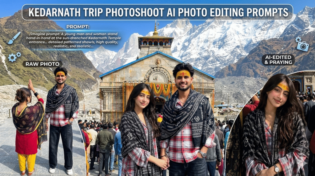 Kedarnath Trip Photoshoot AI Photo Editing Prompts For Boys & Girls (2026)