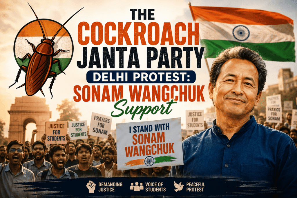 The Cockroach Janta Party Delhi Protest:  Sonam Wangchuk Support PHOTO Prompt